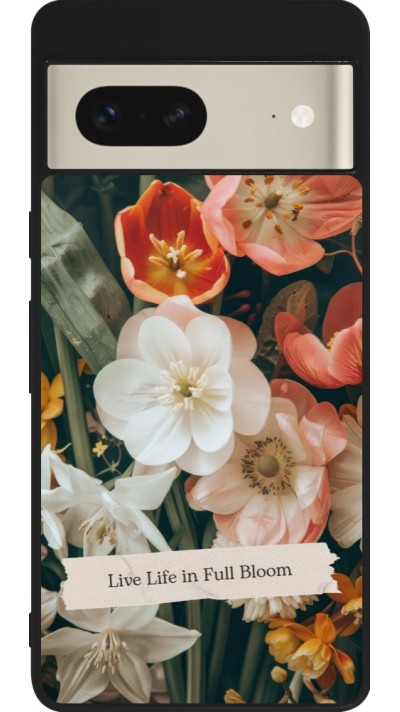 Coque Google Pixel 7 - Silicone rigide noir Full Bloom Spring 2026