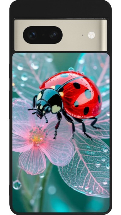 Coque Google Pixel 7 - Silicone rigide noir Ladybird in bloom Spring 2026
