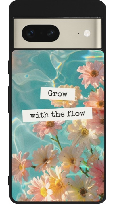 Google Pixel 7 Case Hülle - Silikon schwarz Summer 2025 Grow with the flow