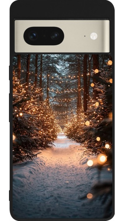Google Pixel 7 Case Hülle - Silikon schwarz Winter 25 Winter snowy road