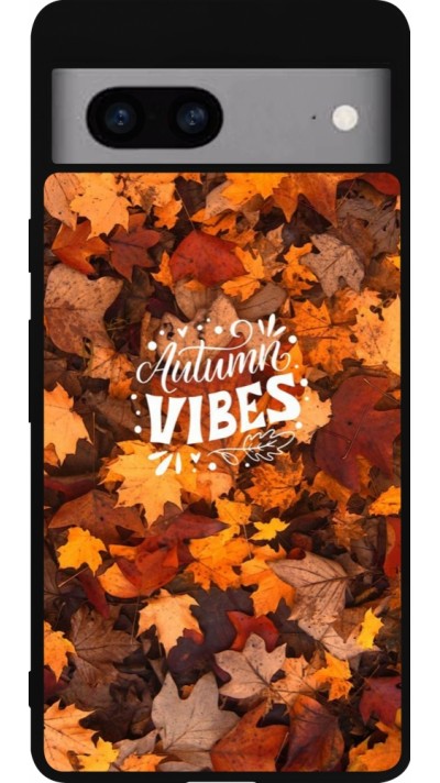 Coque Google Pixel 7a - Silicone rigide noir Autumn 25 Autumn vibes