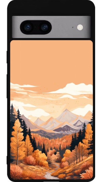Coque Google Pixel 7a - Silicone rigide noir Autumn 25 Mountains