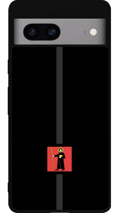 Coque Google Pixel 7a - Silicone rigide noir Canton GL noir