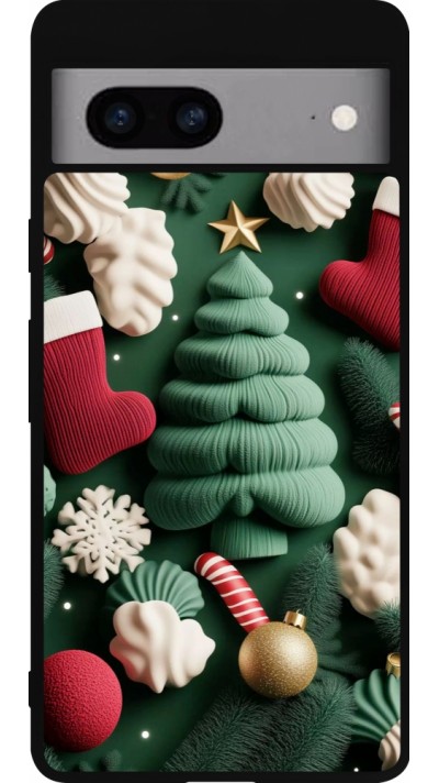 Google Pixel 7a Case Hülle - Silikon schwarz Christmas 25 Christmas textiles
