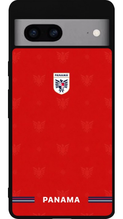 Coque Google Pixel 7a - Silicone rigide noir Maillot de football Panama 2026 personnalisable