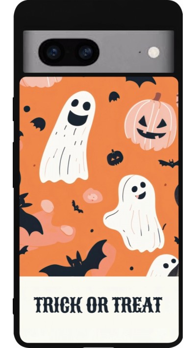 Google Pixel 7a Case Hülle - Silikon schwarz Halloween 2025 Trick treat Google Pixel 7a Case Hülle - Silikon schwarz Halloween 2025 Trick treat