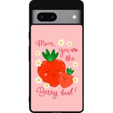 Coque Google Pixel 7a - Silicone rigide noir Mom 2026 Berry best