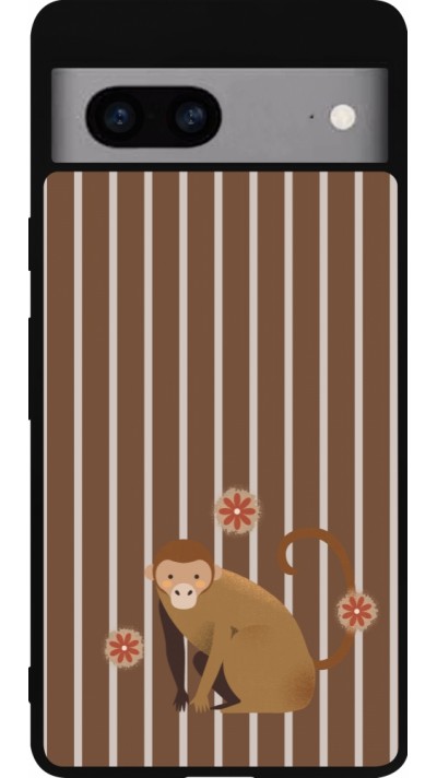 Google Pixel 7a Case Hülle - Silikon schwarz Monkey with stripes Google Pixel 7a Case Hülle - Silikon schwarz Monkey with stripes