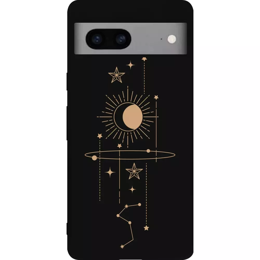 Coque Google Pixel 7a - Silicone rigide noir Spring 23 astro