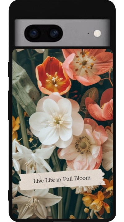 Google Pixel 7a Case Hülle - Silikon schwarz Full Bloom Spring 2026