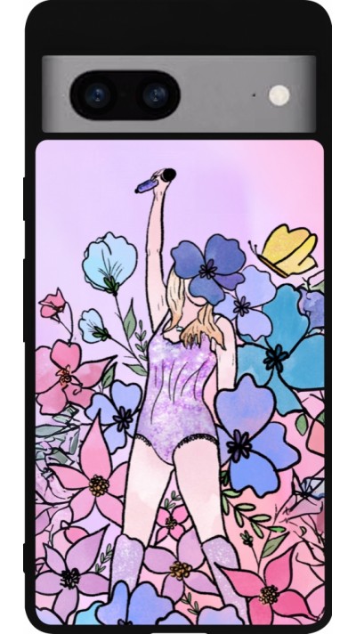 Google Pixel 7a Case Hülle - Silikon schwarz Taylor Swift Sketch - Pink