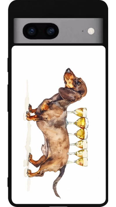 Google Pixel 7a Case Hülle - Silikon schwarz Wine Teckel Google Pixel 7a Case Hülle - Silikon schwarz Wine Teckel