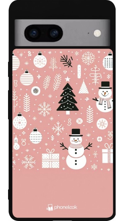 Google Pixel 7a Case Hülle - Silikon schwarz Weihnachten 2024 Rose Schneemann Weihnachten Google Pixel 7a Case Hülle - Silikon schwarz Weihnachten 2024 Rose Schneemann Weihnachten