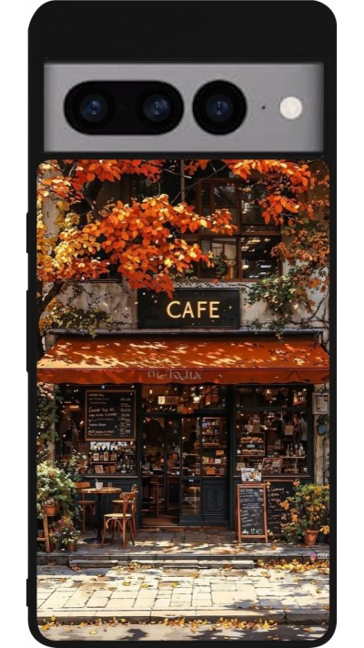 Coque Google Pixel 7 Pro - Silicone rigide noir Autumn 25 Coffee shop