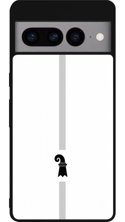 Coque Google Pixel 7 Pro - Silicone rigide noir Canton BS blanc