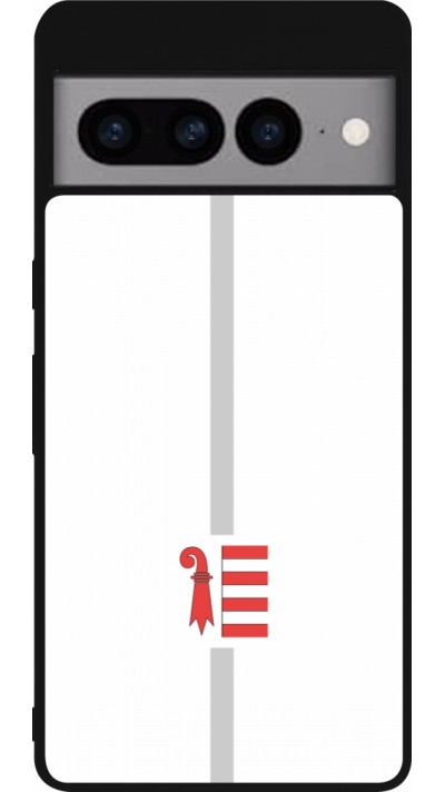 Coque Google Pixel 7 Pro - Silicone rigide noir Canton JU blanc