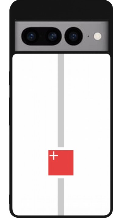 Coque Google Pixel 7 Pro - Silicone rigide noir Canton SZ blanc