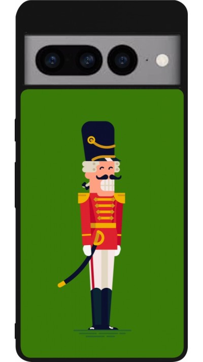 Google Pixel 7 Pro Case Hülle - Silikon schwarz Christmas 25 Nutcracker Green