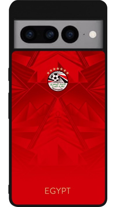Coque Google Pixel 7 Pro - Silicone rigide noir Maillot de football Égypte 2026 personnalisable