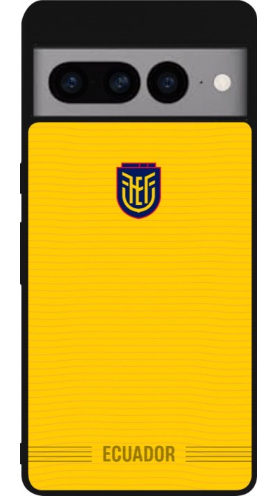 Coque Google Pixel 7 Pro - Silicone rigide noir Maillot de football Équateur 2026 personnalisable