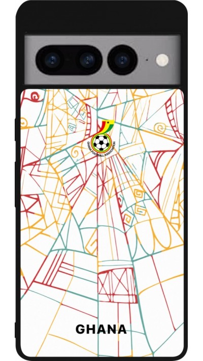 Coque Google Pixel 7 Pro - Silicone rigide noir Maillot de football Ghana 2026 personnalisable