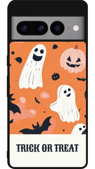 Google Pixel 7 Pro Case Hülle - Silikon schwarz Halloween 2025 Trick treat Google Pixel 7 Pro Case Hülle - Silikon schwarz Halloween 2025 Trick treat
