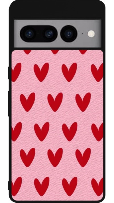 Coque Google Pixel 7 Pro - Silicone rigide noir Saint Valentines Day 26 Pattern heart