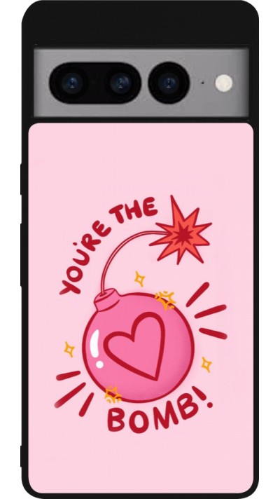 Coque Google Pixel 7 Pro - Silicone rigide noir Saint Valentines Day 26 You are the bomb