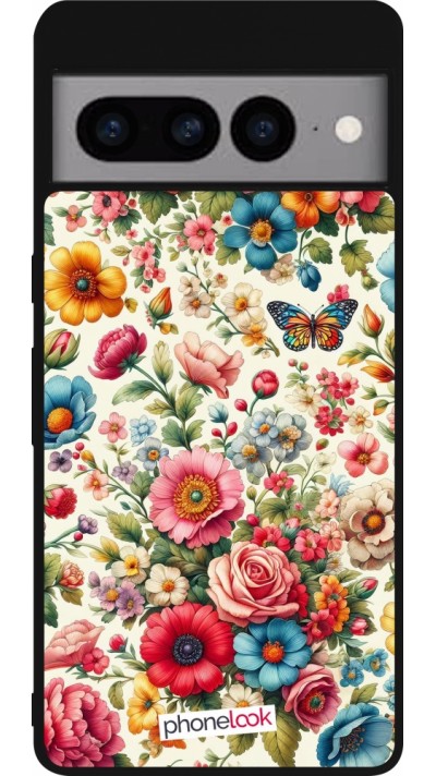 Google Pixel 7 Pro Case Hülle - Silikon schwarz Spring 25 fruehling bluetend