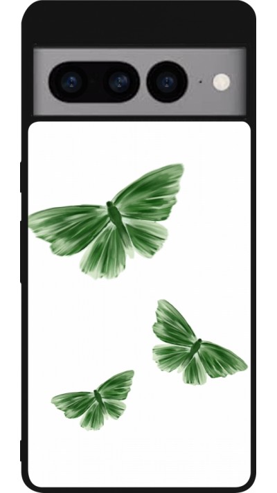 Coque Google Pixel 7 Pro - Silicone rigide noir Butterflies Spring 2026