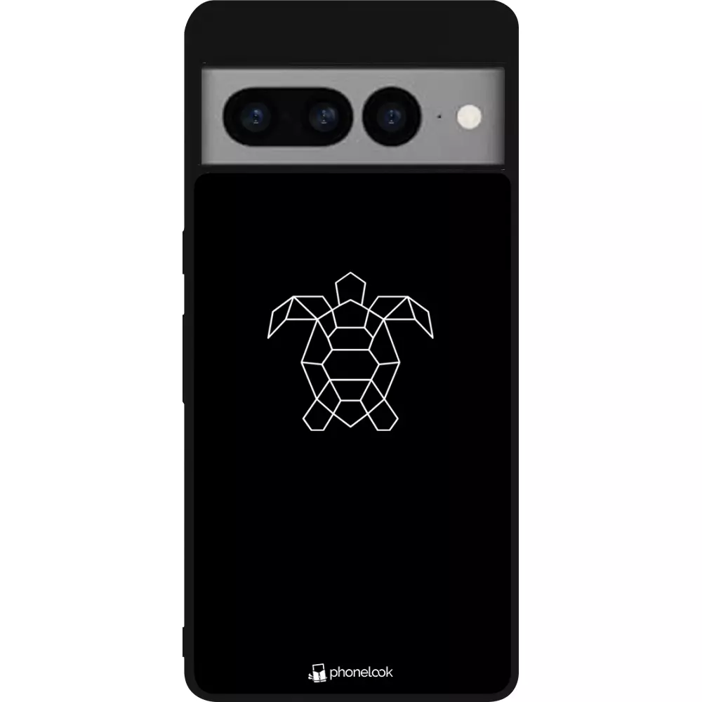 Coque Google Pixel 7 Pro - Silicone rigide noir Turtles lines on black