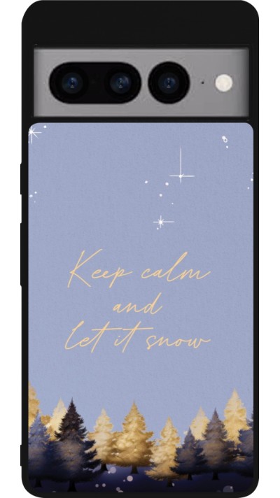 Google Pixel 7 Pro Case Hülle - Silikon schwarz Winter 25 Winter illustration of trees