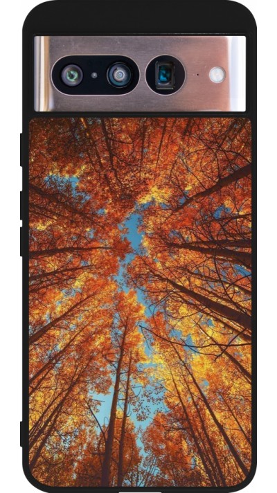 Coque Google Pixel 8 - Silicone rigide noir Autumn 25 Trees