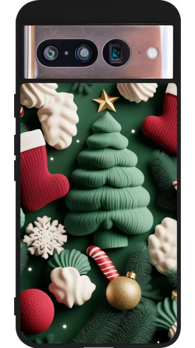 Google Pixel 8 Case Hülle - Silikon schwarz Christmas 25 Christmas textiles