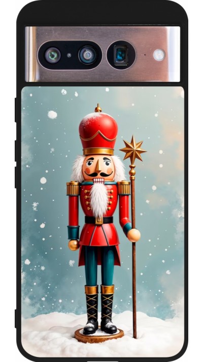 Google Pixel 8 Case Hülle - Silikon schwarz Christmas 25 Nutcracker Snow