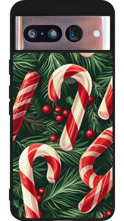 Google Pixel 8 Case Hülle - Silikon schwarz Christmas 25 Xmas Stick