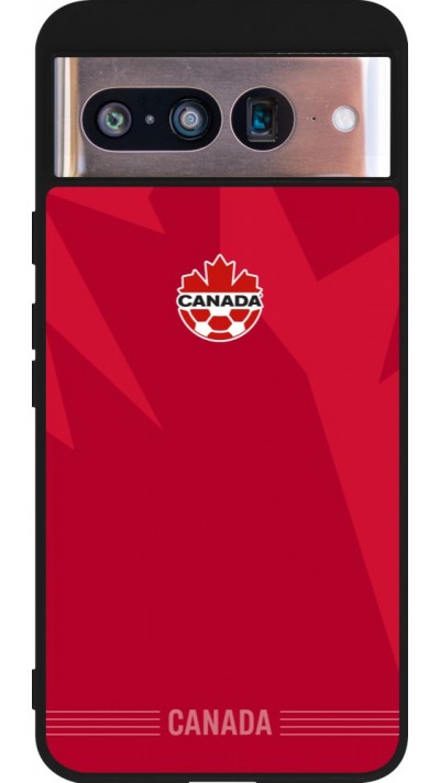 Coque Google Pixel 8 - Silicone rigide noir Maillot de football Canada 2026 personnalisable