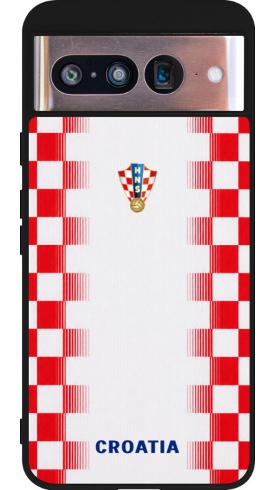 Coque Google Pixel 8 - Silicone rigide noir Maillot de football Croatie 2026 personnalisable