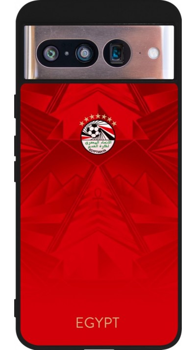 Coque Google Pixel 8 - Silicone rigide noir Maillot de football Égypte 2026 personnalisable