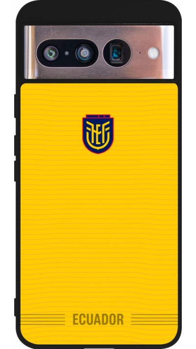Coque Google Pixel 8 - Silicone rigide noir Maillot de football Équateur 2026 personnalisable