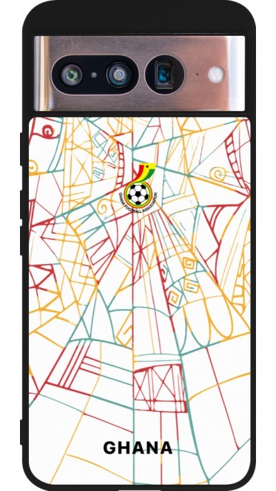 Coque Google Pixel 8 - Silicone rigide noir Maillot de football Ghana 2026 personnalisable