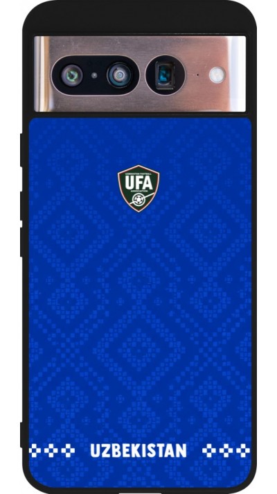 Coque Google Pixel 8 - Silicone rigide noir Maillot de football Ouzbékistan 2026 personnalisable