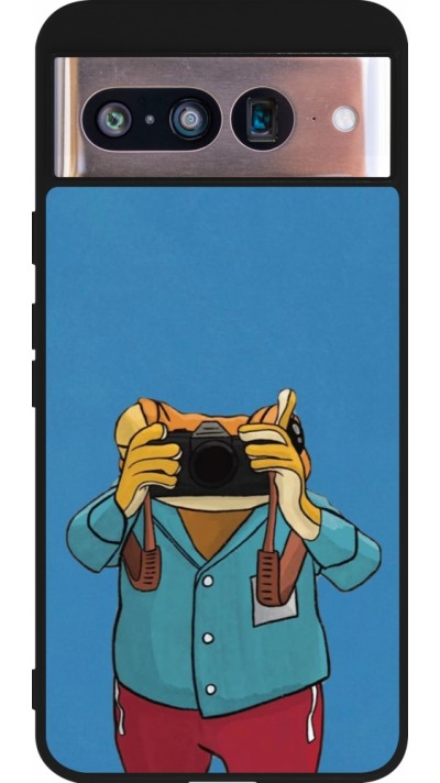 Google Pixel 8 Case Hülle - Silikon schwarz Frog with camera DTMF