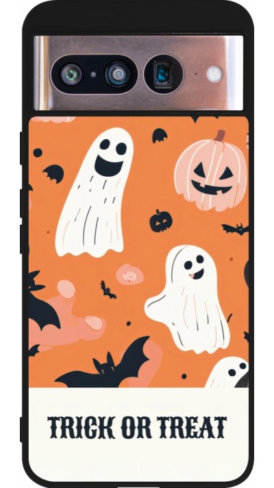 Google Pixel 8 Case Hülle - Silikon schwarz Halloween 2025 Trick treat Google Pixel 8 Case Hülle - Silikon schwarz Halloween 2025 Trick treat