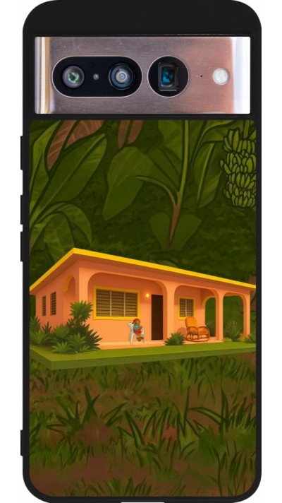 Google Pixel 8 Case Hülle - Silikon schwarz Benitos house DTMF