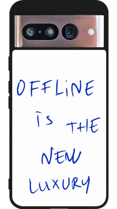 Coque Google Pixel 8 - Silicone rigide noir Offline is the new luxury