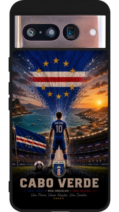 Coque Google Pixel 8 - Silicone rigide noir Football Cap-Vert splash 2026