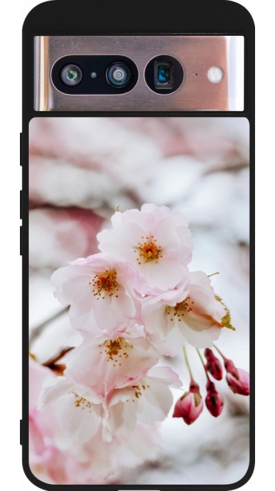 Google Pixel 8 Case Hülle - Silikon schwarz Cherry tree Spring 2026