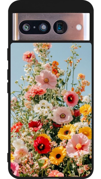 Google Pixel 8 Case Hülle - Silikon schwarz Spring flowers Spring 2026