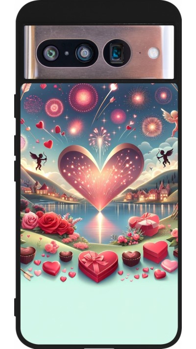 Google Pixel 8 Case Hülle - Silikon schwarz Valentin 2025 Schick